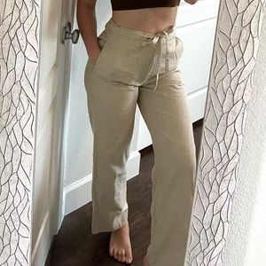 Cream Linen Pants